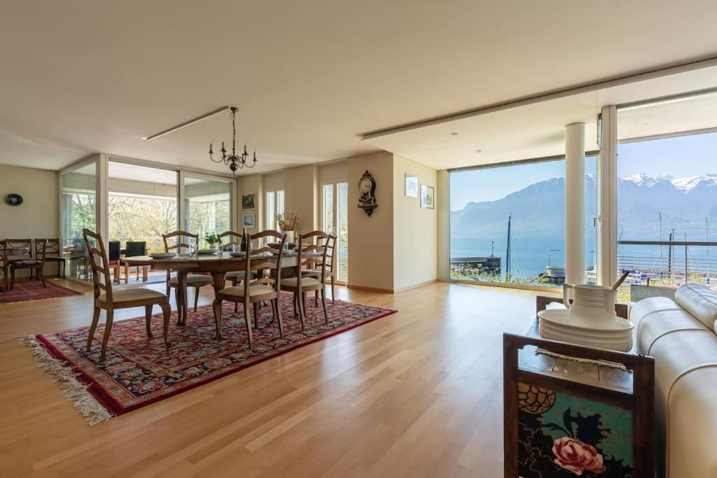 Lakeside-Apartment-1 Grand Appartement Familial Avec Terrasses Et Vue Panoramique Vevey Luaran gambar