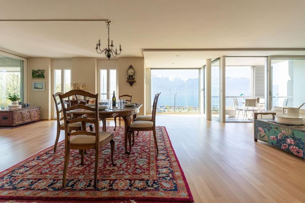 Lakeside-Apartment-1 Grand Appartement Familial Avec Terrasses Et Vue Panoramique Vevey Luaran gambar